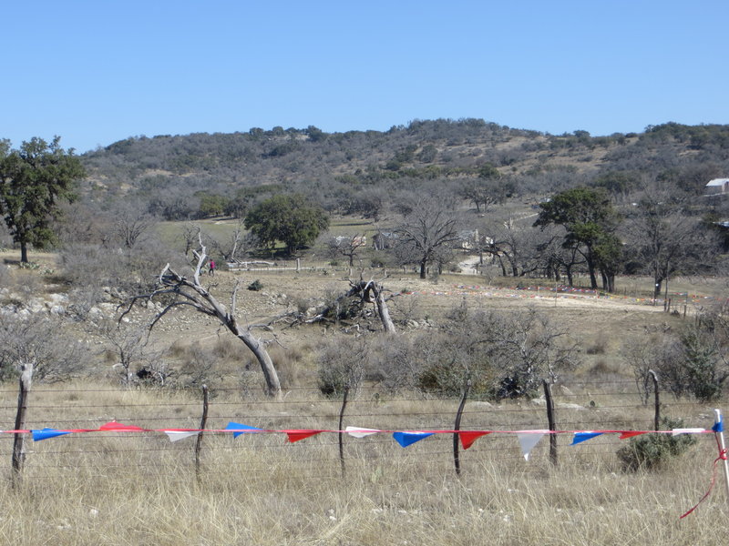 View looking to the NE over the ranch at Comfort, showing the total elevation gain (which is a few hundred feet)