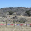 View looking to the NE over the ranch at Comfort, showing the total elevation gain (which is a few hundred feet)