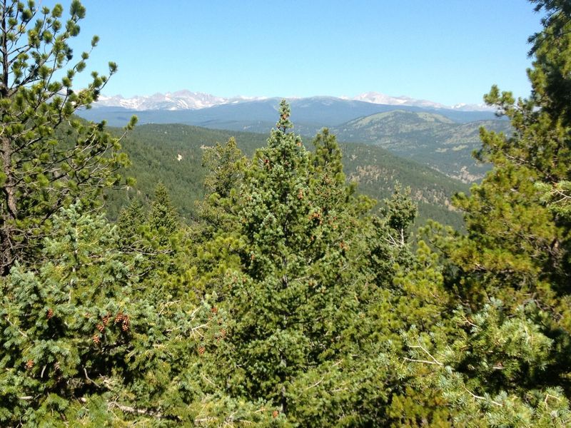 Views from the town of Boulder, to Longs Peak, to the Arapahoe Peaks (shown here).