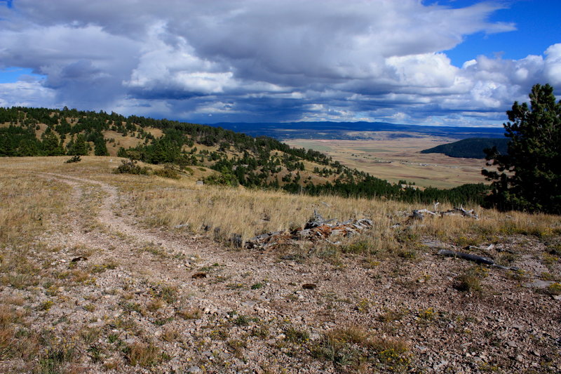 Staying ahead of storm clouds (barely) on the Sundance Trails.