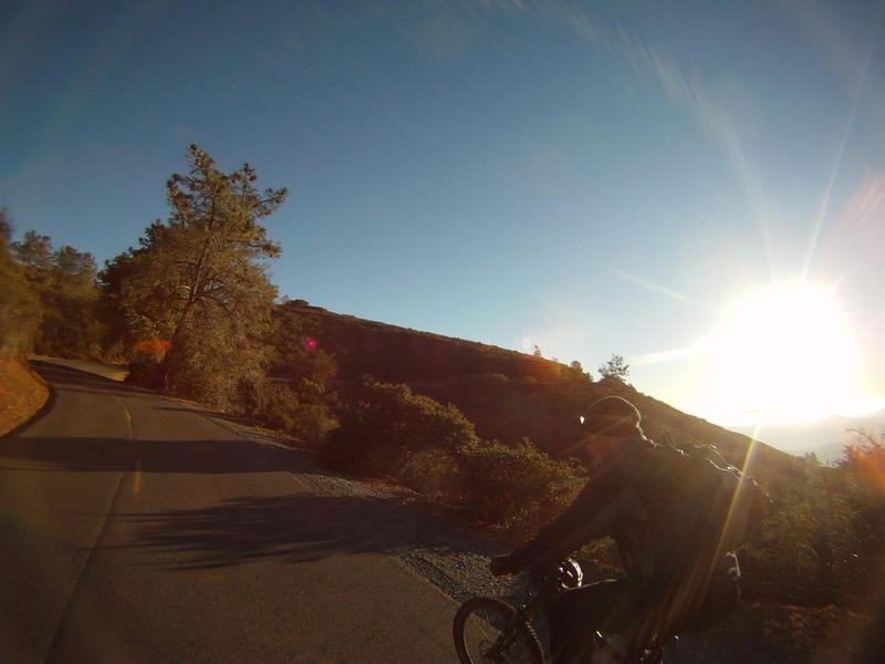 Mt Diablo - Sunrise in the west and empty roads - black-top riding but not so bad with a view like this
