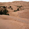 Sandstone switchbacks. Tight turns on the Slickrock Trail.