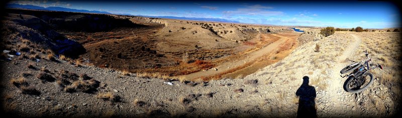 Peaking into Red Creek Canyon, hoping to catch a view of a Blad Eagle and looking over to the Voodoo Loop