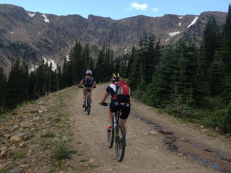 The final switchback before the divide, right at treeline