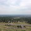 A view of the metro area and the trailhead with the trail just climbed disappearing at the bottom of the photo