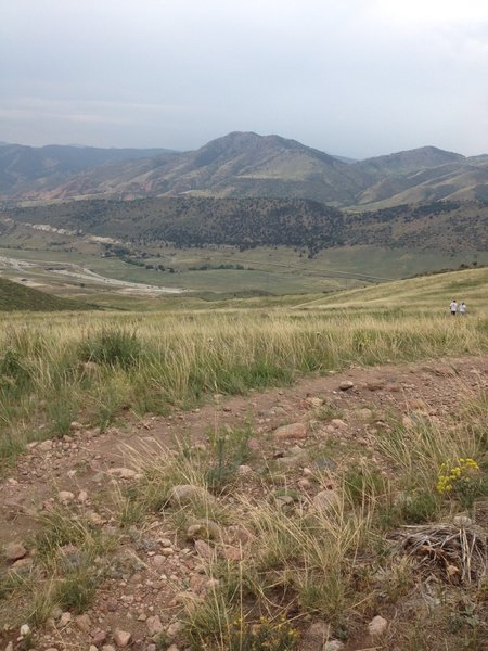 The bumpy start to the descent off the summit. If you look closely, you can see the trail meandering further down the mountain.