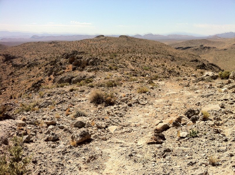 View of the trail on the upper ridge of The Hurl