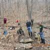 Working with the GORC trail crew to armor a drainage crosing in the beaver pond section!