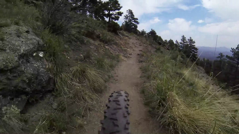 Looking back up the trail. Rocky sections lead to smooth and fast dirt