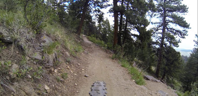 Once lower on the trail, many of the big rocks go away, leaving a wide singletrack, mostly smooth