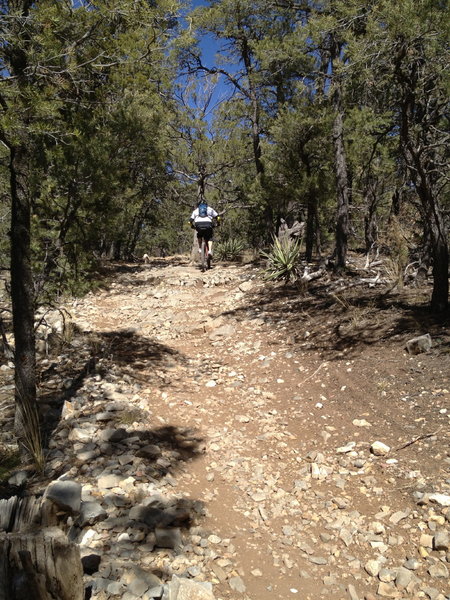 Rocky climb on the northern end of the Drop In.