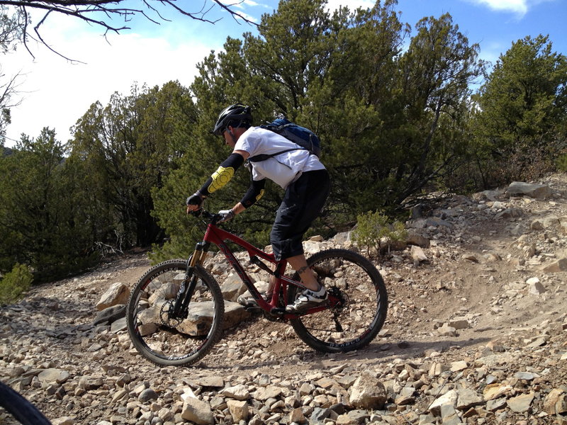 Switchbacks on Blue Ribbon dropping into Otero Canyon.