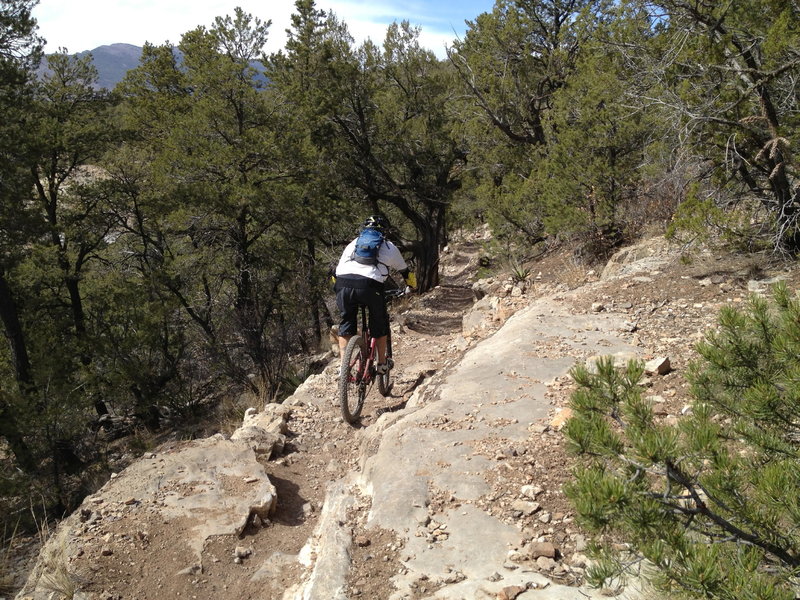 Rock shelves near the bottom of Blue Ribbon.