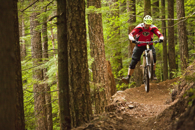 Gettin' air on the berms and rollers section of Follow the Leader