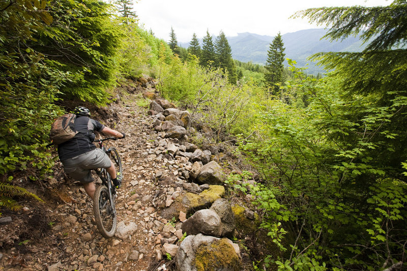 Quick scenic scree field on the lower section of Follow the Leader