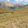 Riding towards Gothic Mountain on the Deer Creek Trail