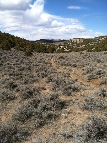 Beginning of descent after saddle.