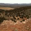 View to South from Red Ridge summit. Southern Wind River Mountains in background.