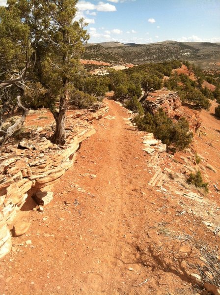 Descending Red Ridge toward parking lot. Fast and beautiful.