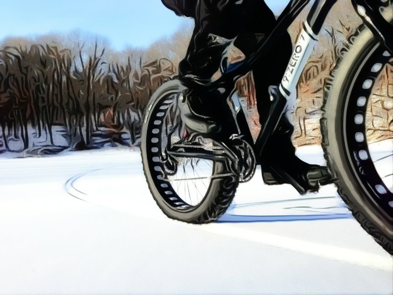 Riding on the lake in the winter is best when you get fresh tracks.