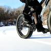 Riding on the lake in the winter is best when you get fresh tracks.