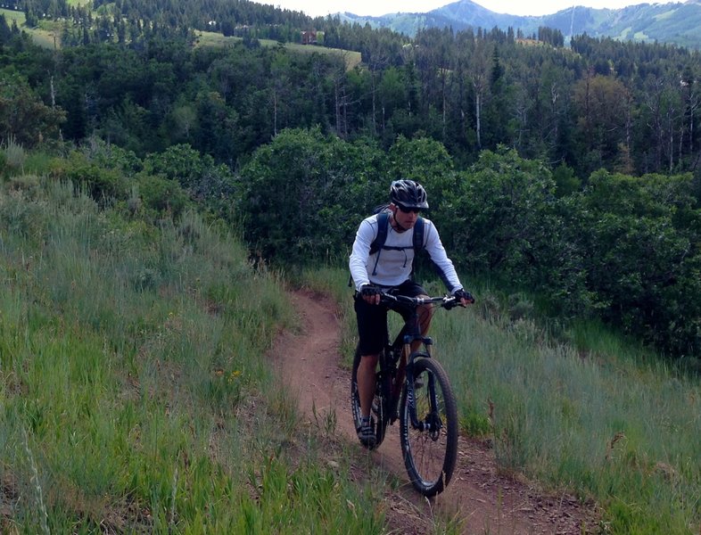 It's a bit of a slog up Deer Crest from Snow Park Lodge.