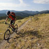 Across the big sky on a long open run on Mt Helena Ridge