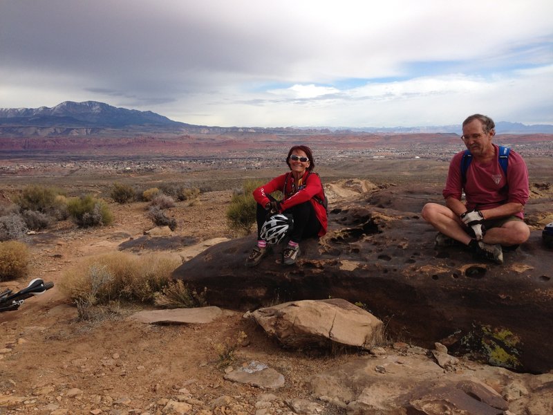 Taking in the view at the top of the ridge.