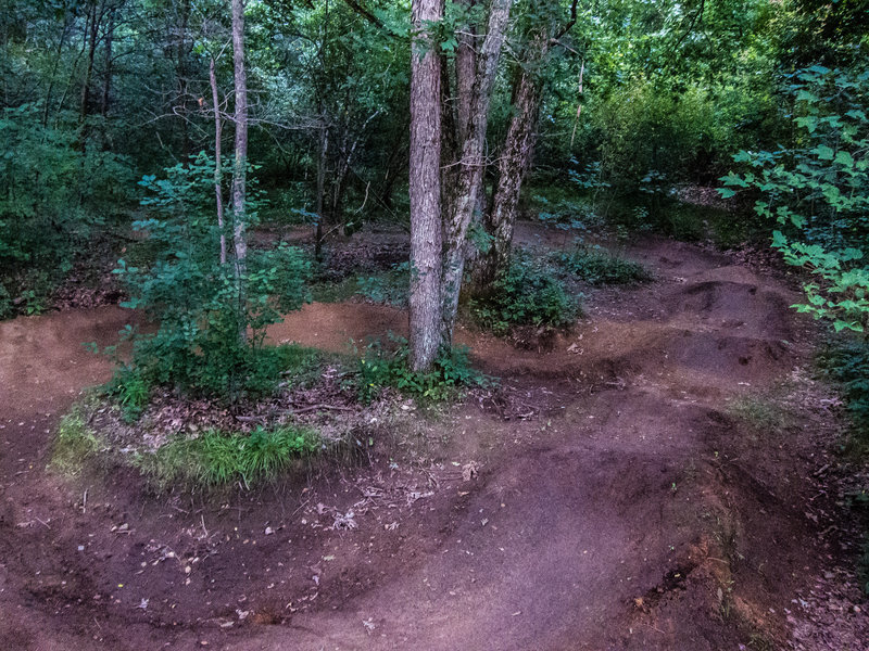 A pump track just off the main trail.