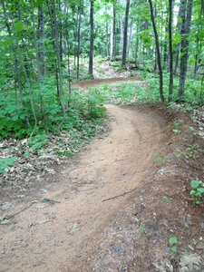 Part of a berm run on a steeper hillside section of Twilight Zone Loop.