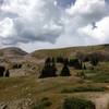 The beginning of the Canyon Creek Trail, all that vertical to go up is a hike-a-bike