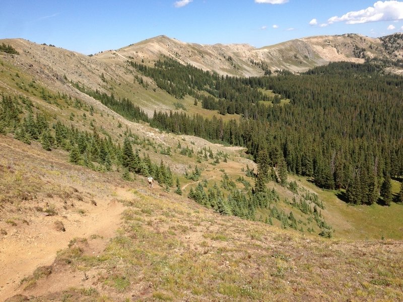 Heading down the first section of Fooses; it's a steep and loose but very ride-able section of trail