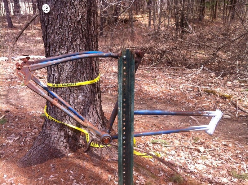 Discarded bikes mark the trails...