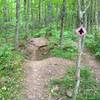 Natural rollers crossing an old copper mine exploratory pit on Dragon Loop.