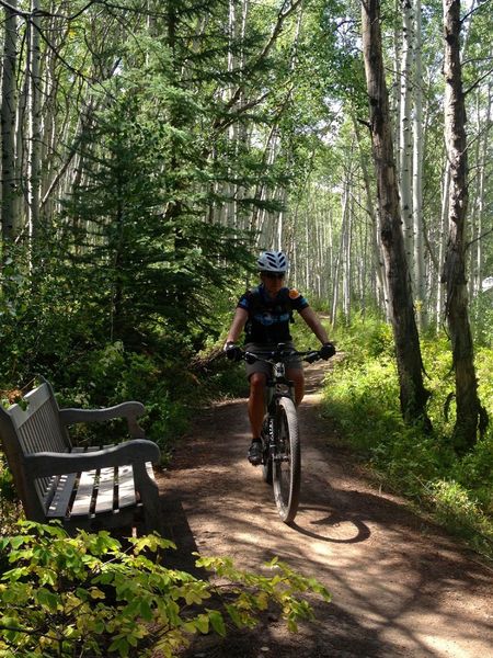 Beaver Creek's "not exactly roughing it" ad campaign extends to some of the bike trails...