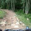 Skip this last section of badly eroding trail and take the dirt road.