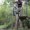 Platform Jump near the top of Dreadnought Trail. Photo by Tanya Anders.