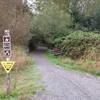 After riding 3.5 miles along the paved Sammamish River trail, look for this trail cutoff on your left (next to a Trail Information booth) that will take you up to the Puget Powerline Trail.