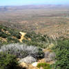 This is half way down the descent looking towards the murals and the town of Chloride.