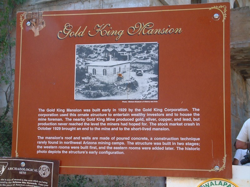 This is the sign at the Gold King Mansion describing the history.