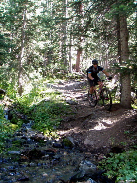 Craig Barlow "The Original Big Ring" crossing Greens Creek