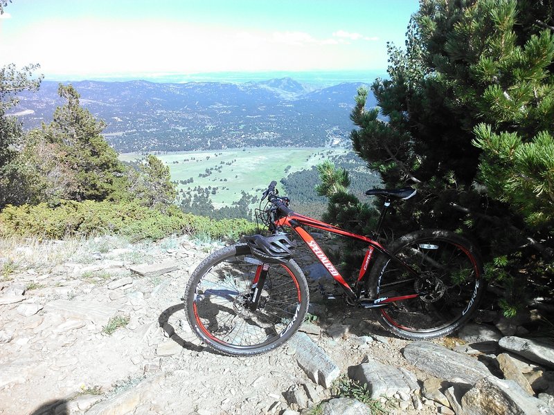 View down to Elk Meadow from just below the summit.