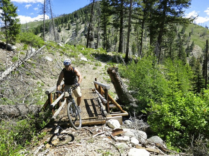 The final creek crossing before the final uphill