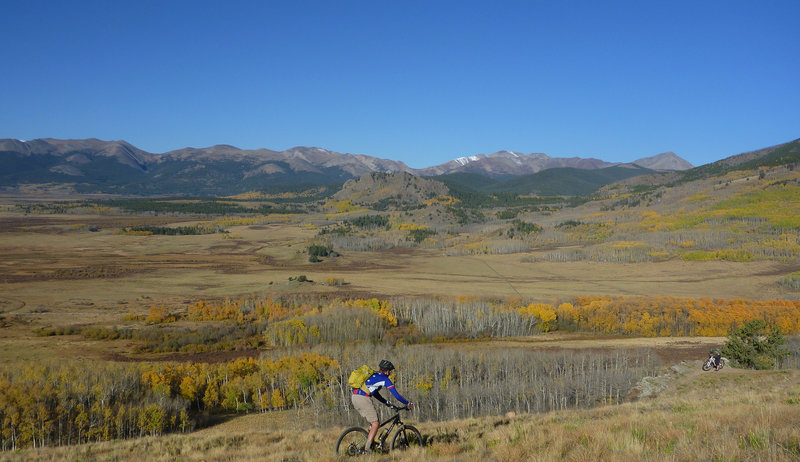 Descending the Colorado Trail near South Park Valley