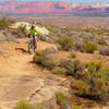 Teena climbing to the top.