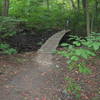 Long wooden bridge over a wet area..."Little Mackinac"