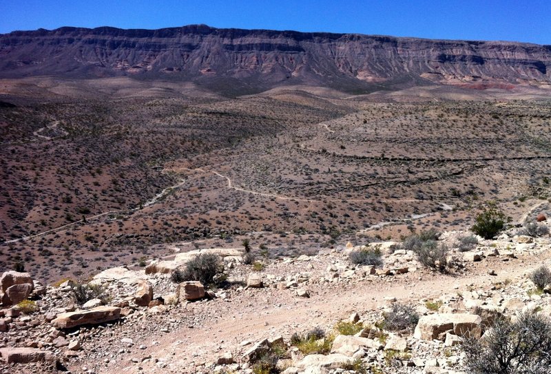 A view looking west from Bears Best trail over Bears Best Trail. The mesa on the horizon resides Cowboy Trails.