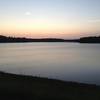 Dusk on top of the dam.