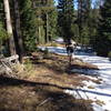 Snowy slog up to the Crater