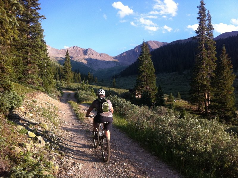 Riding uphill on Lincoln Creek Rd.